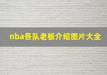 nba各队老板介绍图片大全