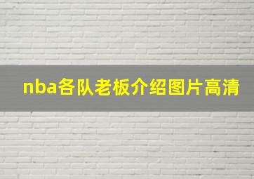 nba各队老板介绍图片高清