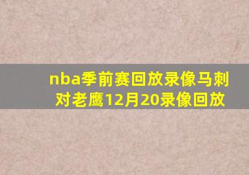 nba季前赛回放录像马刺对老鹰12月20录像回放