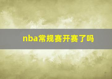 nba常规赛开赛了吗