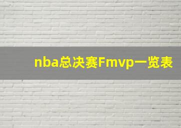 nba总决赛Fmvp一览表