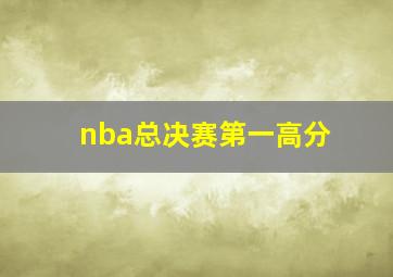 nba总决赛第一高分