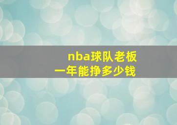 nba球队老板一年能挣多少钱