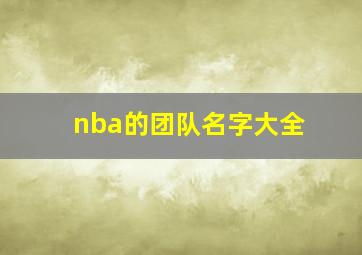 nba的团队名字大全