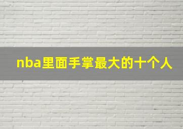 nba里面手掌最大的十个人