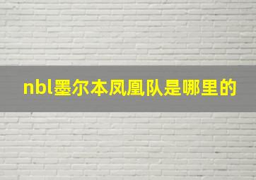 nbl墨尔本凤凰队是哪里的