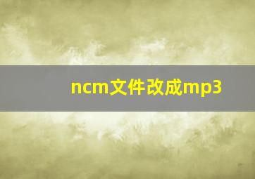 ncm文件改成mp3