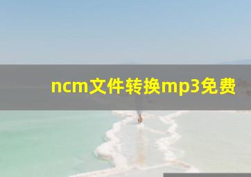 ncm文件转换mp3免费