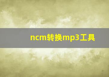 ncm转换mp3工具