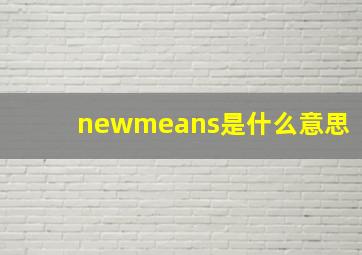 newmeans是什么意思