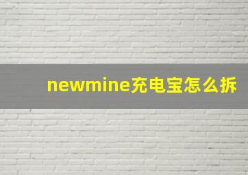 newmine充电宝怎么拆