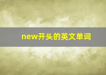 new开头的英文单词