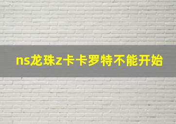 ns龙珠z卡卡罗特不能开始