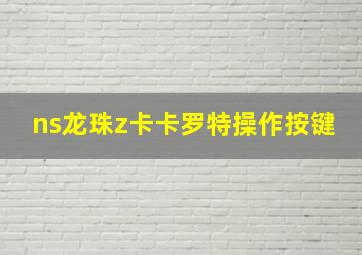 ns龙珠z卡卡罗特操作按键