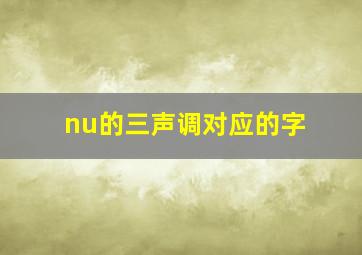 nu的三声调对应的字