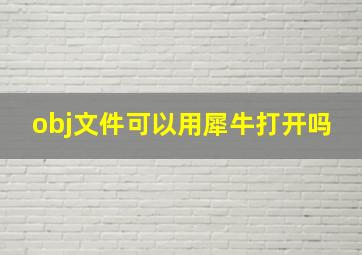 obj文件可以用犀牛打开吗