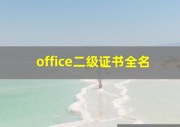 office二级证书全名