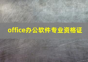 office办公软件专业资格证