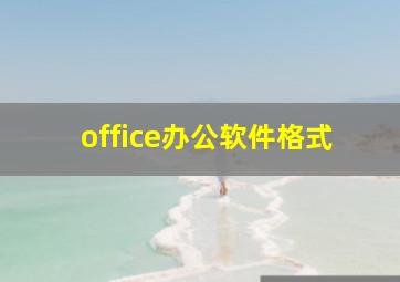 office办公软件格式