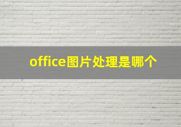 office图片处理是哪个