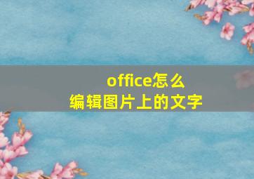 office怎么编辑图片上的文字