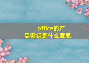 office的产品密钥是什么意思