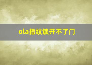 ola指纹锁开不了门