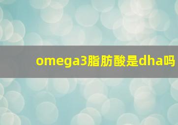 omega3脂肪酸是dha吗