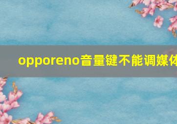 opporeno音量键不能调媒体