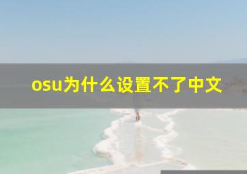 osu为什么设置不了中文