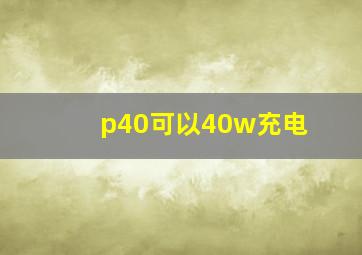 p40可以40w充电