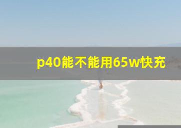 p40能不能用65w快充