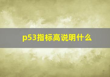 p53指标高说明什么