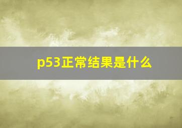 p53正常结果是什么