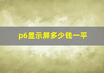 p6显示屏多少钱一平