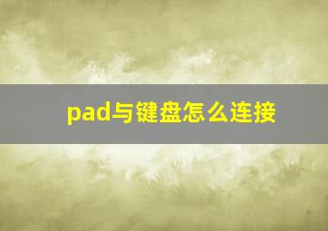 pad与键盘怎么连接