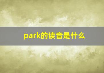 park的读音是什么