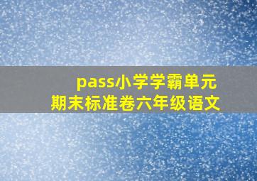 pass小学学霸单元期末标准卷六年级语文