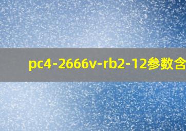 pc4-2666v-rb2-12参数含义