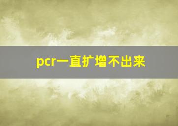 pcr一直扩增不出来