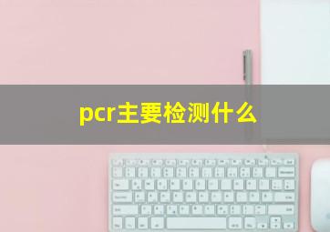 pcr主要检测什么