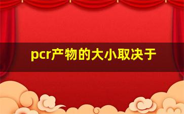 pcr产物的大小取决于