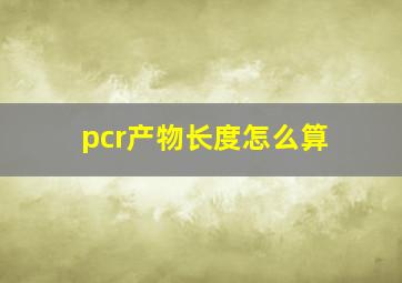 pcr产物长度怎么算