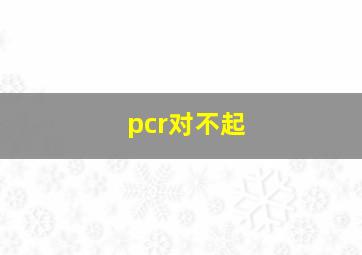 pcr对不起