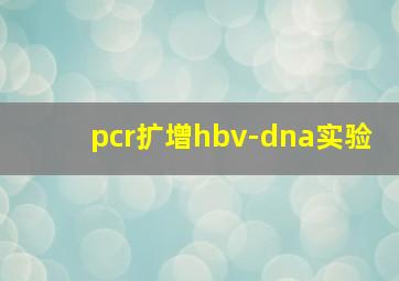 pcr扩增hbv-dna实验