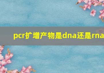 pcr扩增产物是dna还是rna