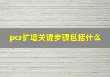 pcr扩增关键步骤包括什么