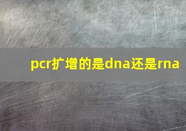 pcr扩增的是dna还是rna