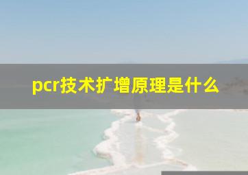 pcr技术扩增原理是什么