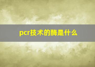 pcr技术的酶是什么